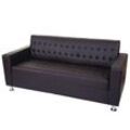 3er Sofa Pori, Couch Loungesofa, Kunstleder, Metall-Füße 180cm ~ coffee