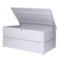 Gartentruhe MCW-J56, Aufbewahrungsbox Auflagenbox Truhe, Wasserdicht Metall Edelstahl 69x165x85cm 692l ~ hellgrau