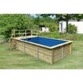 Karibu Rechteckiger kdi Massivholz Pool 350 x 530 cm Set mit 1 Sonnenterrasse inkl.