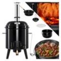 KESSER® Gulaschkessel Gulaschkanone Eintopfofen mit Grillfunktion Ofen Grill Kugelgrill + Hähnchenbräter 8L Pfanne Kesselgulasch Topf 17 Liter emailliert mit Deckel für die Outdoor Küche Feldküche