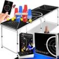 KESSER® Beer Pong Tisch Set mit Kartenspiel Trinkspiel - inkl. 100 Becher (50 Rot & 50 Blau), 6 Bälle + Regelwerk Partyspiele Table Höhenverstellbar Klappbarer