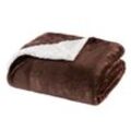 WOHNWOHL® Flauschige Sherpa Kuscheldecke • Mikrofaser Wohndecke • Fleecedecke als Sofaüberwurf • Sofadecke/Tagesdecke/Wohnzimmerdecke • Teddyfleece Decke für Bett und Sofa