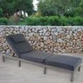 Poly-Rattan Sonnenliege MCW-A51, Relaxliege Gartenliege Liege ~ Premium grau, Kissen dunkelgrau