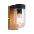 BRILLIANT Lampe Cabar Außenwandleuchte holz dunkel/schwarz 1x A60, E27, 40W, geeignet für Normallampen (nicht enthalten) IP-Schutzart: 44 - spritzwassergeschützt