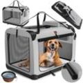 LOVPET® Hundebox Hundetransportbox faltbar Inkl.Hundenapf Transporttasche Hundetasche Transportbox für Haustiere, Hunde und Katzen Haustiertransportbox