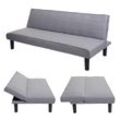 Schlafsofa MCW-J17, Couch Klappsofa Gästebett Bettsofa, Schlaffunktion Stoff/Textil 165cm ~ grau