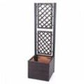 Poly-Rattan Rankgitter MCW-D76, Pflanzkasten Rankhilfe, 142x43x43cm ~ braun