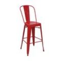 Barhocker MCW-A73, Barstuhl Tresenhocker mit Lehne, Metall Industriedesign ~ rot