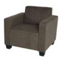 Sessel Loungesessel Moncalieri, Stoff/Textil ~ braun