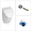 O.novo Keramik Absaug Urinal mit CeramicPlus Beschichtung & Deckel, Ablauf- und Einlaufgarnitur - Villeroy&boch