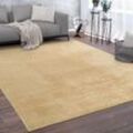 Paco Home - Teppich, Kurzflor-Teppich Für Wohnzimmer, Weich, Super Soft, Waschbar, In Beige 140x200 cm