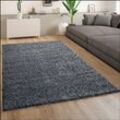 Paco Home - Hochflor Teppich Wohnzimmer Shaggy Langflor Modern Einfarbiges Muster Hellblau 70x250 cm