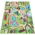 Kinder-Teppich Für Kinderzimmer, Spiel-Teppich, Zoo Mit Tiger, Bär, Löwe, Bunt 100x200 cm - Paco Home