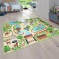 Kinder-Teppich Für Kinderzimmer, Spiel-Teppich, Zoo Mit Tiger, Bär, Löwe, Bunt 120x160 cm - Paco Home