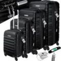 KESSER® 4tlg. Hartschalenkofferset Hartschalenkoffer Reisekoffer Set Reisekofferset Trolley Koffer Inkl. Kofferwaage + Gepäckanhänger Rollkoffer Schloss 4 Rollen ABS-Hartschale Teleskopgriff S-M-L-XL