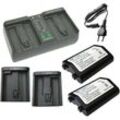 Trade-shop - 3in1 Set: 2x Li-Ion Akku + Dual-Ladegerät inkl. BA-T10 BA-T20 Ladeschalen kompatibel mit D6 D4 D4S D5 Z9 D850 Digicam Kamera