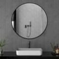 Boromal - Wandspiegel Rund Schwarz 60 cm Spiegel Bad Badspiegel Badezimmerspiegel