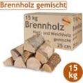 Brennholz Gemischt Kaminholz 15 kg Buche Eiche Birke Kiefer Fichte Holz Für Ofen und Kamin Kaminofen Feuerschale Grill Feuerholz 25 cm Wood