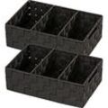 2 WENKO Adria Ordnungsboxen schwarz 32,0 x 21,0 x 10,0 cm