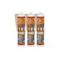 Sika - 3er-Set Silikon-Dichtstoffe sil Bau - Beige - 300ml - Beige