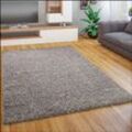 Paco Home - Teppich Wohnzimmer Schlafzimmer Hochflor Shaggy Flokati Einfarbig Weich Modern Grau, 230x320 cm