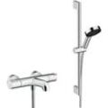 Ecostat Set Wannen-/Brausethermostat + XXL-Handbrause 105 mm 3 Strahlarten, Brauseschlauch 160 cm, Stange 65 cm - Hansgrohe