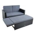 Gartenmöbel Polyrattan Sitzgruppe Lounge Sofa Gartensofa Essgruppe Set Schwarz