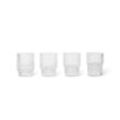 ferm LIVING - Ripple Trinkglas small, klar (4er-Set)