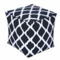 Designer Hocker Pouf Würfel Ikat blau weiß - s - Homescapes