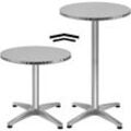 Casaria 2in1 Stehtisch Höhenverstellbar 70 cm / 115 cm Hoch Stabil Aluminium Rund ø 60 cm Wetterfest Indoor Outdoor Bistrotisch Biertisch Partytisch