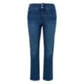 Schmale Ankle-Jeans mit High-Waist-Bund, blue Denim, Gr.54