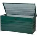 Beliani - Gartentruhe Dunkelgrün Metall 400 l 132 x 62 cm Wasserdicht Abschließbar mit Deckel Garten Aufbewahrungsbox Gartenbox Kissenbox Auflagenbox