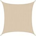 Amanka - uv Sonnensegel 3x3 m hdpe Quadrat Sonnenschutz �berdachung Garten Balkon Beige