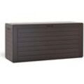 Casaria® Gartenbox xl 280L UV-beständig Deckel Abschliessbar Garten Balkon Kissen Polster Gartentruhe Auflagenbox Truhe 120x46cm Holz-Optik Braun