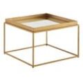 Couchtisch FineBuy Sofatisch Glas Spiegel 60x60x41cm Wohnzimmertisch Gold Tisch