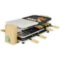 Princess Pure 8 Raclette Antihaftbeschichtung, 8 Pfännchen Schwarz, Stein, Bambus