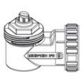 IMI Heimeier Winkelanschluss M 30x1,5 für Thermostat-Köpfe und Stellantriebe, weiß 7300-00.700