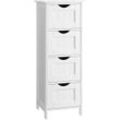 Badschrank, schmal, mit 4 Schubladen, 30 x 30 x 82 cm