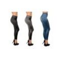 Comfortisse® Jeggings - Leggings 3er Set mit Taschen Slim Jeggings