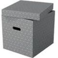 Esselte Home Aufbewahrungsbox 628289 Cube Groß 100% Recycelter Karton Grau 320 x 365 x 315 mm 3 Stück