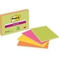 Post-it Haftnotizen 101 x 152 mm Farbig sortiert Rechteckig Blanko 4 Stück à 45 Blatt