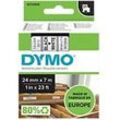 Dymo D1 S0720930 / 53713 Authentic Schriftband Selbstklebend Schwarzer Druck auf Weiß 24 mm x 7m