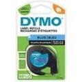 Dymo LT S0721650 / 91205 Authentic LetraTag Schriftband Selbstklebend Blau 12 mm x 4m