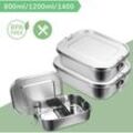 800+1400ml Brotdose ohne Plastik bpa frei brotdose edelstahl Edelstahl Lunchbox - Swanew