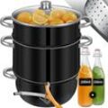 KESSER® Dampfentsafter 15 L Edelstahl Entsafter Saftpresse Inkl. 2x Bügelflasche Obst und Gemüse - für alle Herdarten geeignet auch Induktion Ø 26cm spülmaschinengeeignet Induktionsdampfentsafter