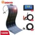 100W Solarpanel Kit Semiflexibel Monokristalline Solarmodul zum Haus/Wohnmobil/Batterie/Boot