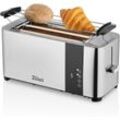 Scheiben Edelstahl Toaster Mit Brötchenaufsatz und Krümelschublade Toaster Toastautomat Röstautomat 1400 Watt Edelstahl-Gehäuse 7 Stufen Digitales