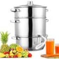 Edelstahl Dampfentsafter 8 Liter mit Schlauch + Klemme Fruchtentsafter.Induktion Entsafter Saftpresse Obst - Hengda