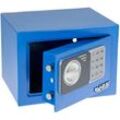 46126-05 Möbeltresor Elektronikschloss, Safe Tresor klein mit Zahlenschloss, 23 x 17 x 17 cm, Blau - HMF