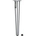 Holzbrink - 4 x Hairpin Tischbeine Metall 3-Stangen, Hairpin Leg Möbelfuß, Schwarz, 25 cm, HLT-13A-25-9005